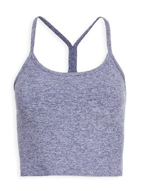 Beyond Yoga Heathered Purple Spacedye Slim Racerback Cropped Tank